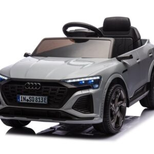 Audi S Q8, 12 volt elektrische kinderauto met rubberen banden, leder zitje en meer