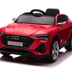Audi e-tron ,12 volt elektrische kinderauto met rubberen banden, leder zitje en meer!