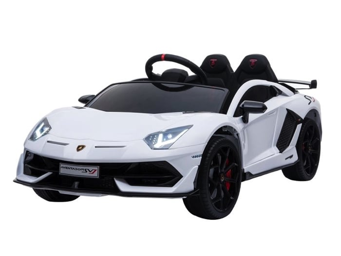 Lamborghini Aventador SVJ, 12 volt elektrische kinderauto met echte vleugeldeuren!
