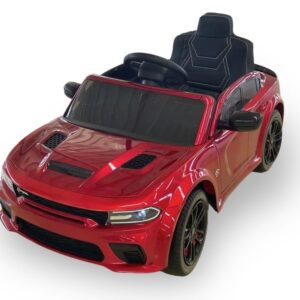 Dodge Charger SRT, 12 volt elektrische kinderauto, Leder zitje, Rubberen banden, Kinder Accu Auto!