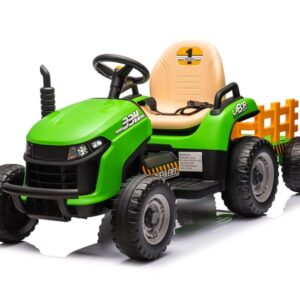 Tractor + aanhanger, 2 x 12 volt motoren, elektrische kindertractor + aanhanger.