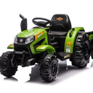 Elektrische tractor met aanhangwagen, 12 volt, muziek module, bluetooth