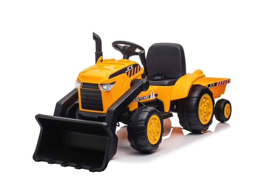 Graafmachine met trailer, 12v kinder accu voertuig, leder zitje en meer!