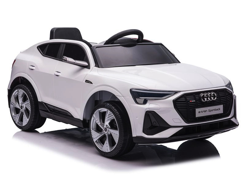 Audi e-tron ,12 volt elektrische kinderauto met rubberen banden, leder zitje en meer! - Afbeelding 3