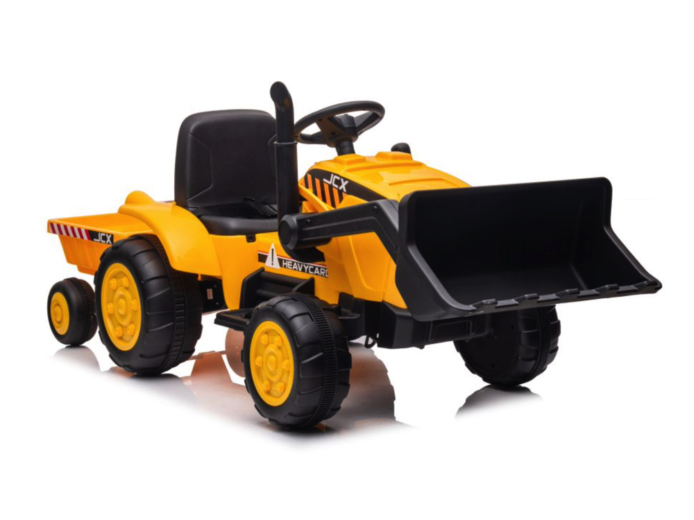 Graafmachine met trailer, 12v kinder accu voertuig, leder zitje en meer! - Afbeelding 3