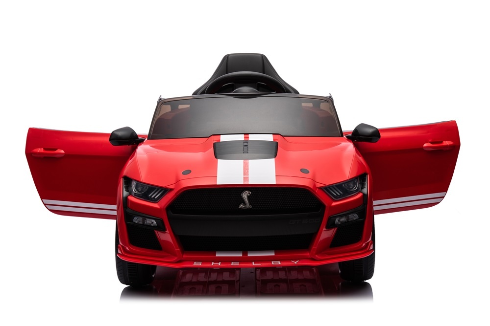 Ford Mustang GT500,12 volt elektrische kinderauto met rubberen banden, leder zitje en meer! - Afbeelding 4