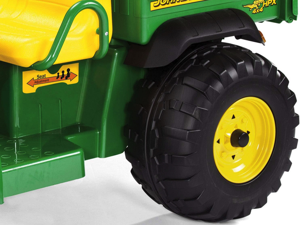 John Deere 12 volt elektrische kinder tractor met werkende graafarm en kantel bak duits engels frans vertaling - Afbeelding 5