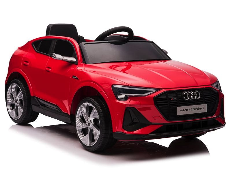 Audi e-tron ,12 volt elektrische kinderauto met rubberen banden, leder zitje en meer! - Afbeelding 6