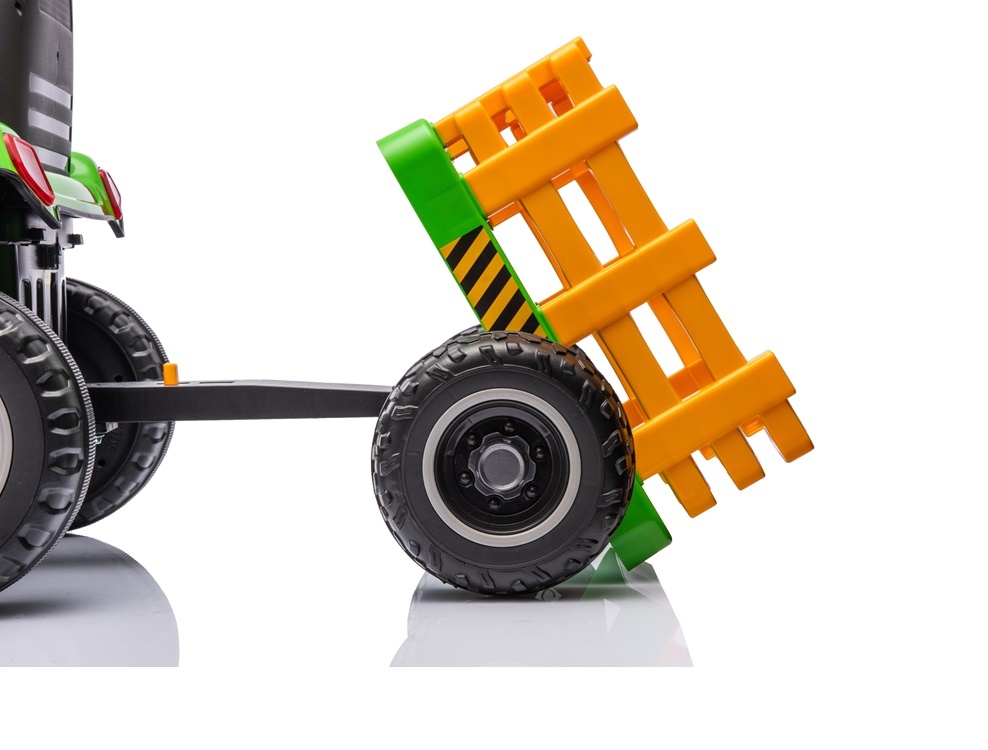 Tractor + aanhanger, 2 x 12 volt motoren, elektrische kindertractor + aanhanger. - Afbeelding 6