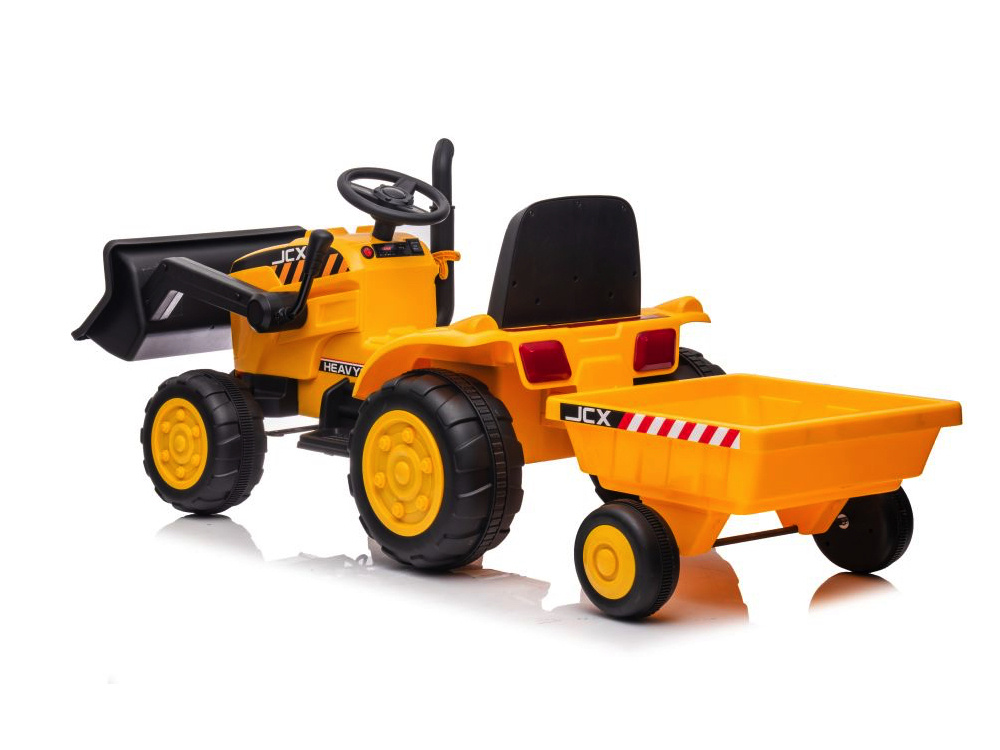 Graafmachine met trailer, 12v kinder accu voertuig, leder zitje en meer! - Afbeelding 6