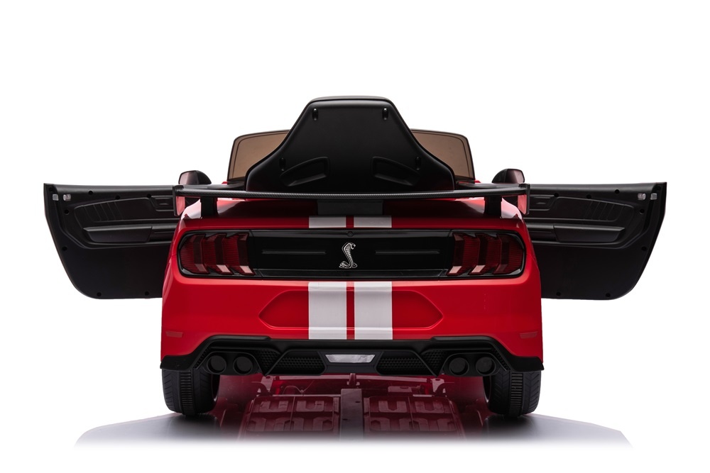 Ford Mustang GT500,12 volt elektrische kinderauto met rubberen banden, leder zitje en meer! - Afbeelding 7
