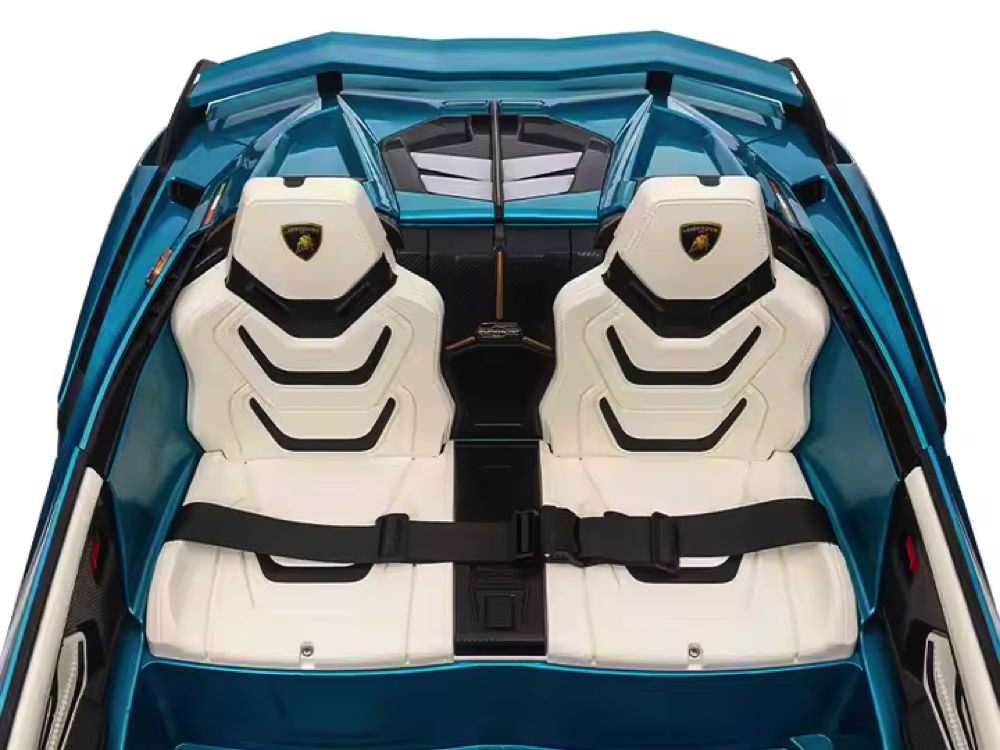 Lamborghini Sian, 2-persoons 24 volt elektrische kinderauto met rubberen banden, leder zitje en meer - Afbeelding 7