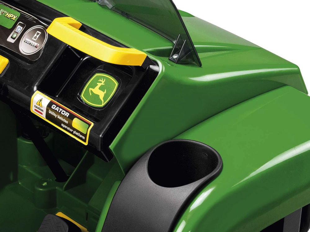 John Deere 12 volt elektrische kinder tractor met werkende graafarm en kantel bak duits engels frans vertaling - Afbeelding 7