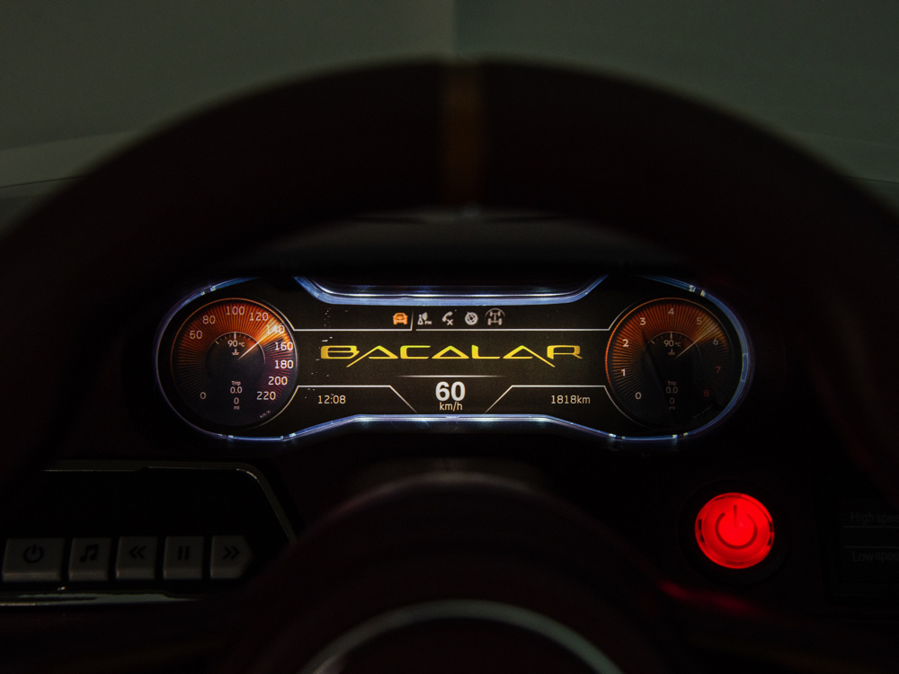 Bentley Bacalar, 12 volt elektrische kinderauto, leder zitje, rubberen banden en meer. - Afbeelding 8