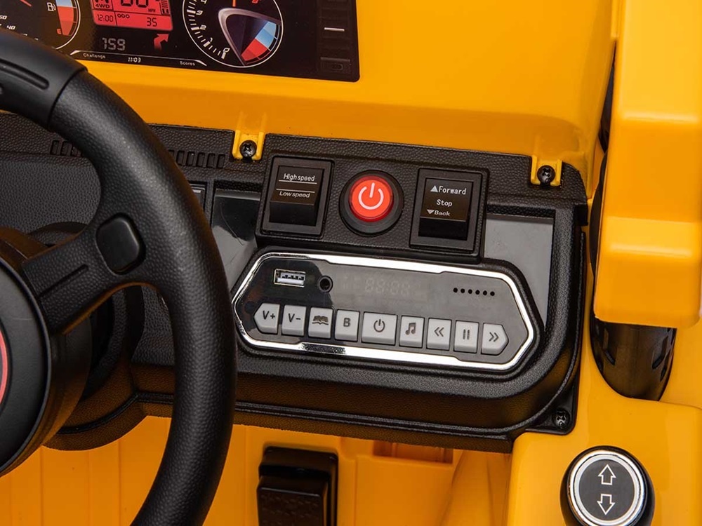 Werkvoertuig met bak, 12 volt elektrische kinderauto, 4 motoren, rubberen banden en kunstleder zitje! - Afbeelding 9