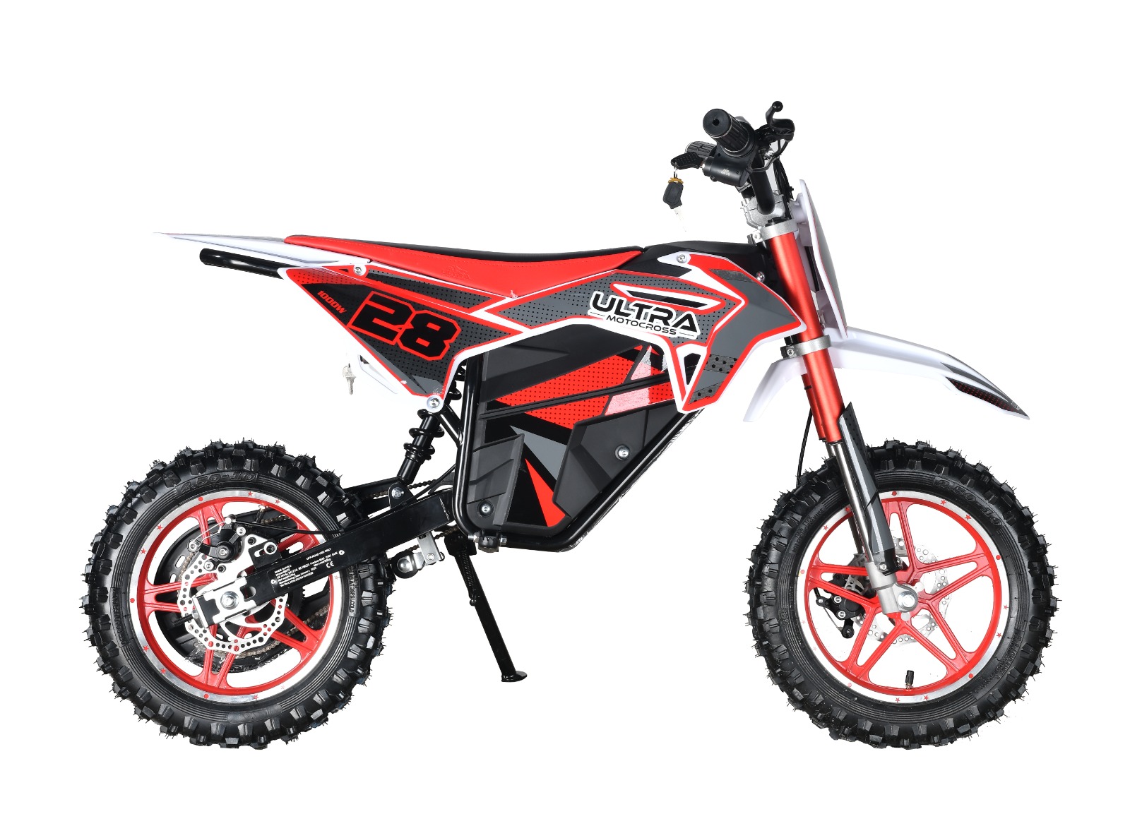 Ultra Motorcross Crossmotor 1000W 36 Volt Rood Max 30 KM/U - Afbeelding 2
